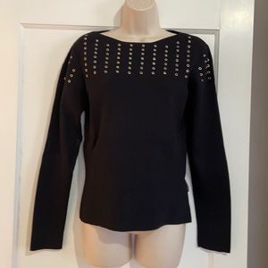 Harley Davidson Rivet/Grommet Detail Black Sweater Sz M